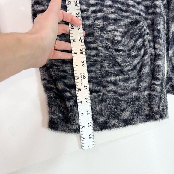 LOGO Lori Goldstein Eyelash Cardigan Womens 4X Open Front Pocketed Ribbed Trim - Picture 3 of 9